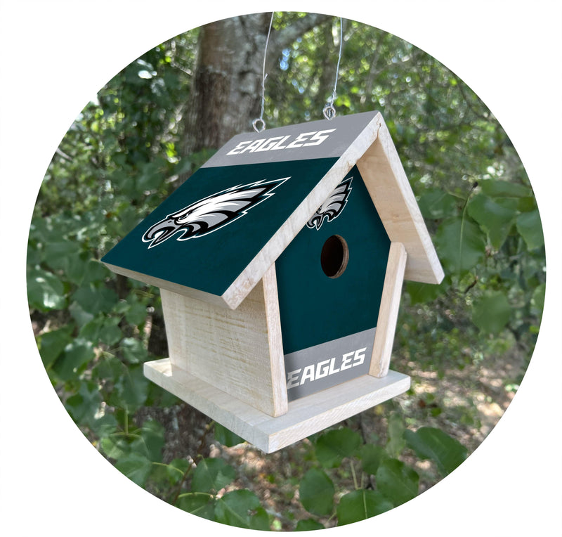 Load image into Gallery viewer, Fan Creations NFL Philadelphia Eagles-Themed Birdhouse – White Mahogany with Bright UV Printed Team Colors
