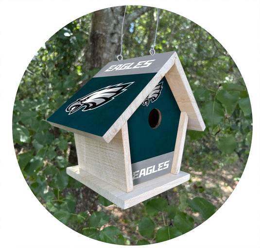 Fan Creations NFL Philadelphia Eagles-Themed Birdhouse – White Mahogany with Bright UV Printed Team Colors