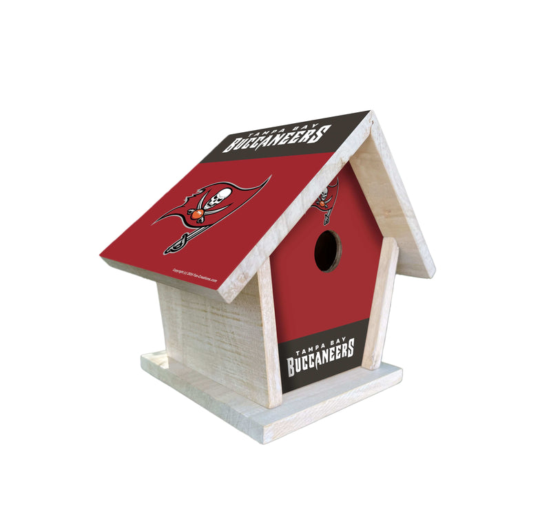 Load image into Gallery viewer, Fan Creations NFL Tampa Bay Buccaneers-Themed Birdhouse – White Mahogany with Bright UV Printed Team Colors
