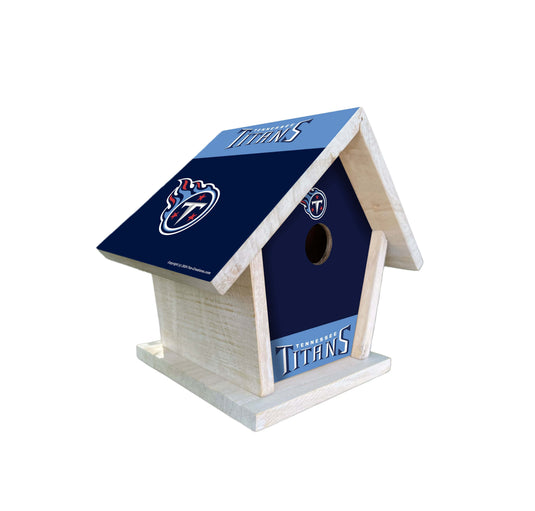 Fan Creations NFL Tennessee Titans-Themed Birdhouse – White Mahogany with Bright UV Printed Team Colors