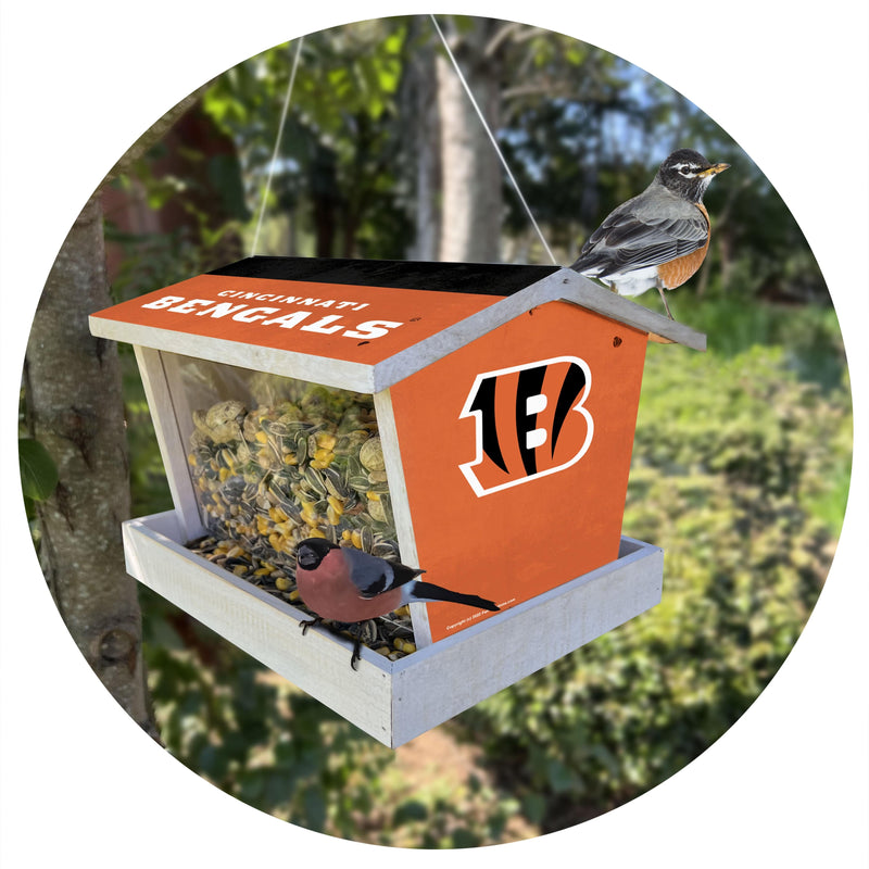 Load image into Gallery viewer, Fan Creations Outdoor NFL Cincinnati Bengals Bird Feeder for Sports Fans - Assembled
