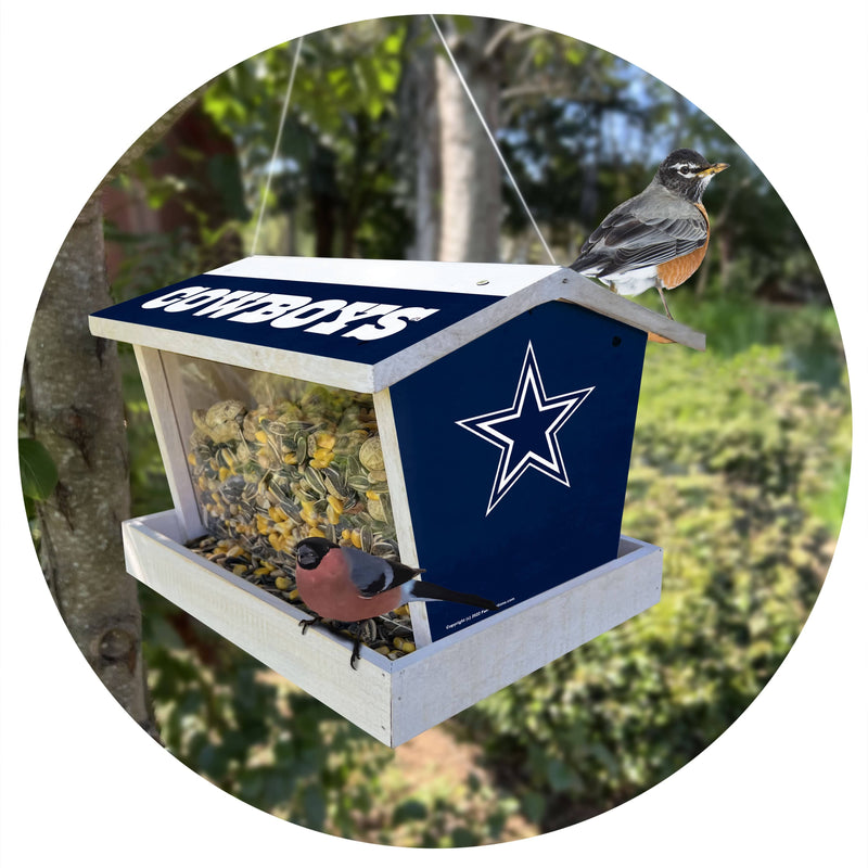 Load image into Gallery viewer, Fan Creations Outdoor NFL Dallas Cowboys Bird Feeder for Sports Fans - Assembled
