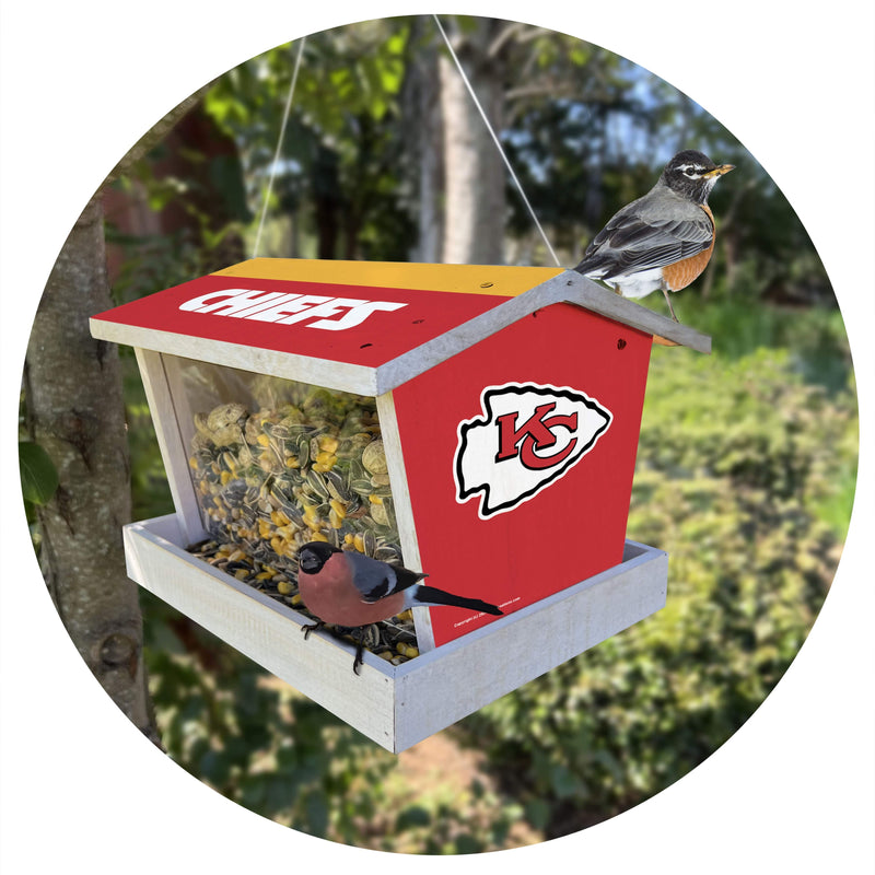 Load image into Gallery viewer, Fan Creations Outdoor NFL Kansas City Chiefs Bird Feeder for Sports Fans - Assembled

