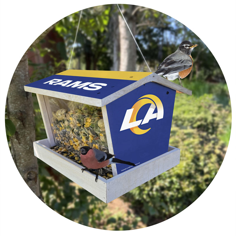 Load image into Gallery viewer, Fan Creations Outdoor NFL Los Angeles Rams Bird Feeder for Sports Fans - Assembled
