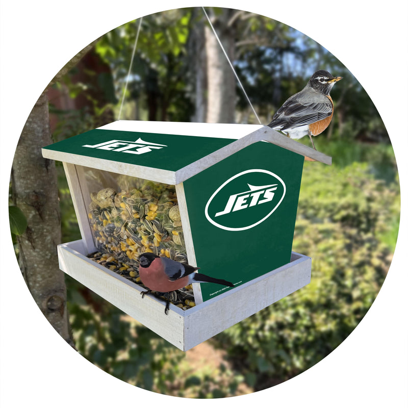 Load image into Gallery viewer, Fan Creations Outdoor NFL New York Jets Bird Feeder for Sports Fans - Assembled
