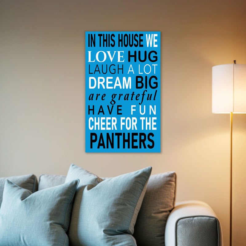 Load image into Gallery viewer, Fan Creations NFL Carolina Panthers in This House    11x19 Wall Decor

