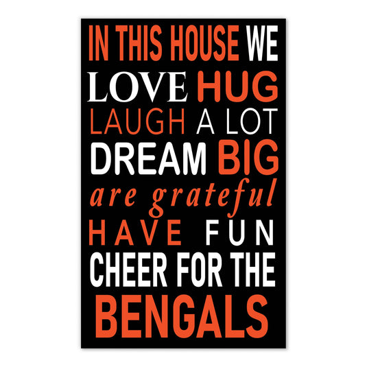 Fan Creations NFL Cincinnati Bengals in This House    11x19 Wall Decor