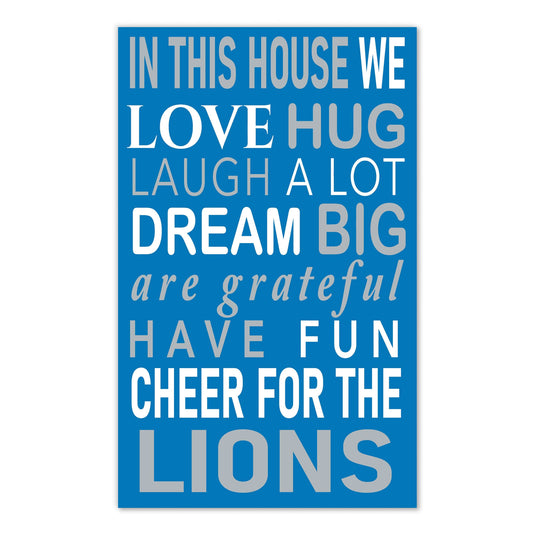 Fan Creations NFL Detroit Lions in This House    11x19 Wall Decor