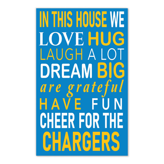 Fan Creations NFL Los Angeles Chargers in This House    11x19 Wall Decor