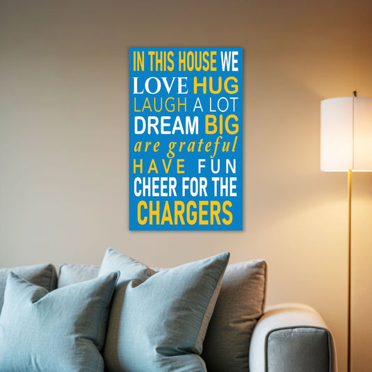 Fan Creations NFL Los Angeles Chargers in This House    11x19 Wall Decor
