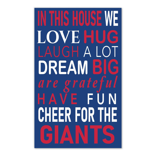 Fan Creations NFL New York Giants in This House    11x19 Wall Decor