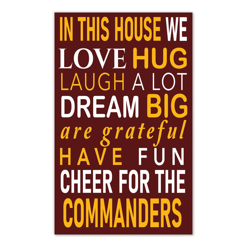 Load image into Gallery viewer, Fan Creations NFL Washington Commanders in This House    11x19 Wall Decor
