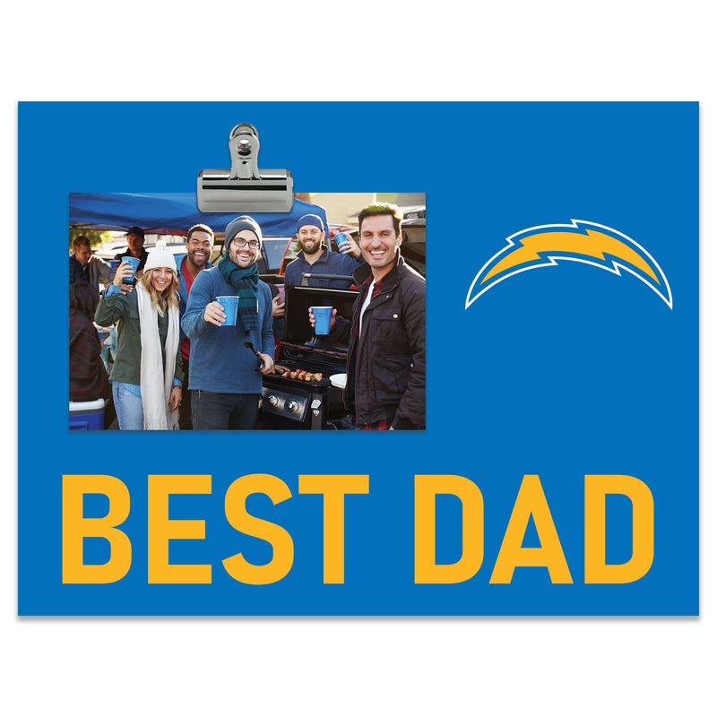 Load image into Gallery viewer, Fan Creations Best Dad NFL Los Angeles Chargers Clip Frame
