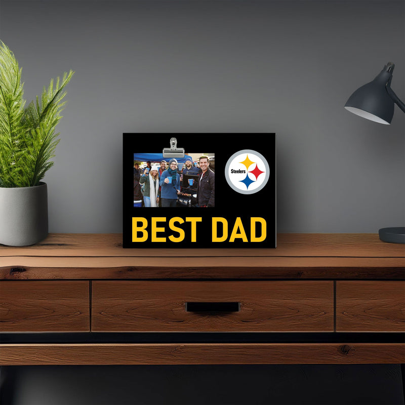 Load image into Gallery viewer, Fan Creations Best Dad NFL Pittsburgh Steelers Clip Frame
