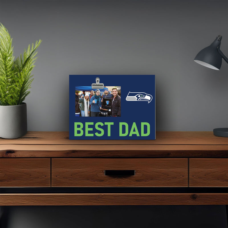 Load image into Gallery viewer, Fan Creations Best Dad NFL Seattle Seahawks Clip Frame
