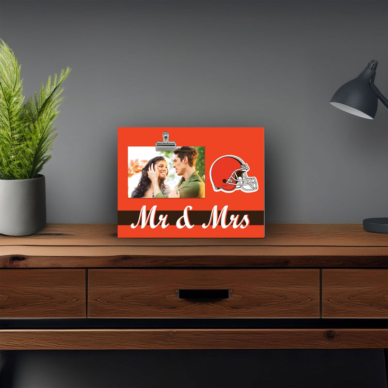 Load image into Gallery viewer, Fan Creations Brightline Mr. and Mrs. NFL Cleveland Browns Clip Frame

