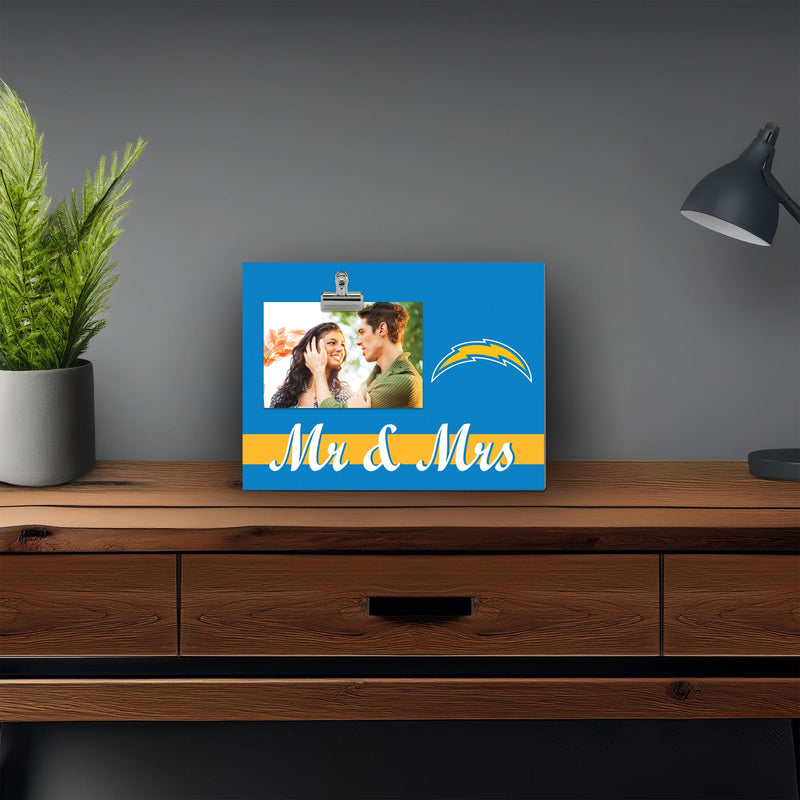 Load image into Gallery viewer, Fan Creations Brightline Mr. and Mrs. NFL Los Angeles Chargers Clip Frame
