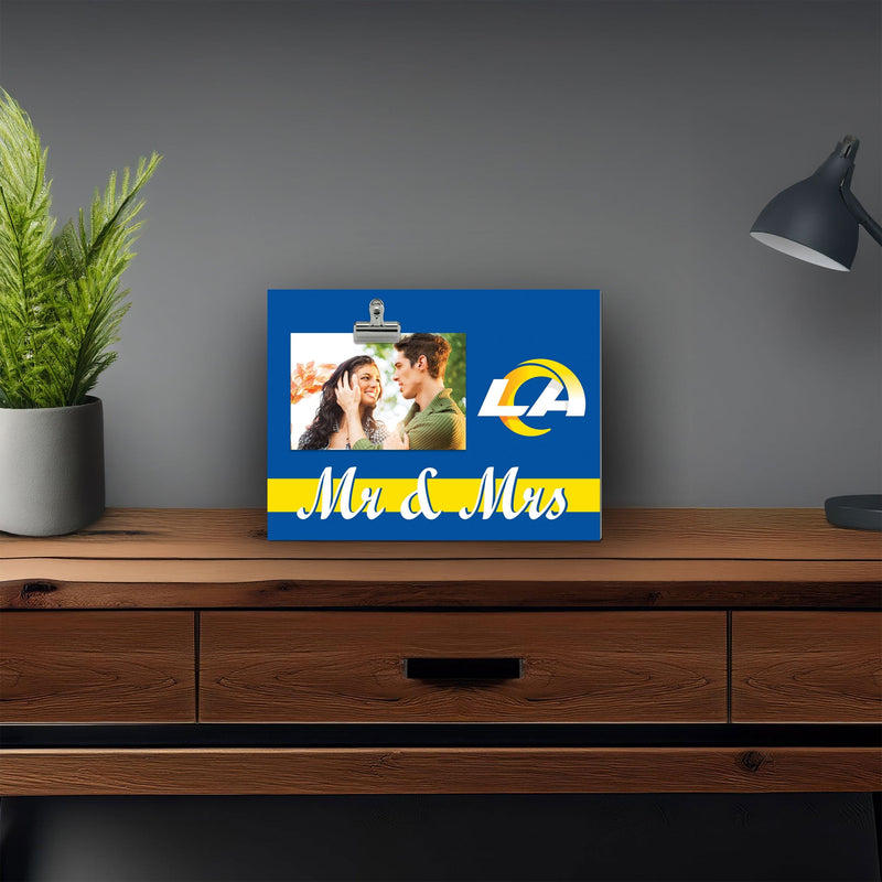 Load image into Gallery viewer, Fan Creations Brightline Mr. and Mrs. NFL Los Angeles Rams Clip Frame
