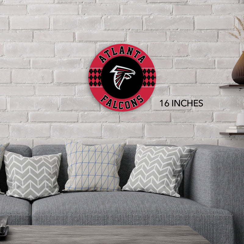 Load image into Gallery viewer, Fan Creations NFL Atlanta Falcons Argyle 16inc Circle Wall Art
