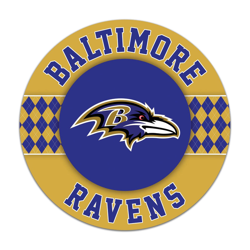 Load image into Gallery viewer, Fan Creations NFL Baltimore Ravens Argyle 16inc Circle Wall Art
