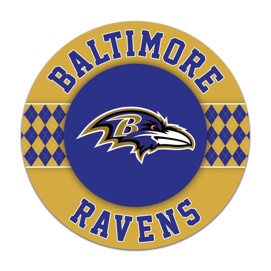 Fan Creations NFL Baltimore Ravens Argyle 16inc Circle Wall Art