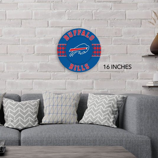 Fan Creations NFL Buffalo Bills Argyle 16inc Circle Wall Art