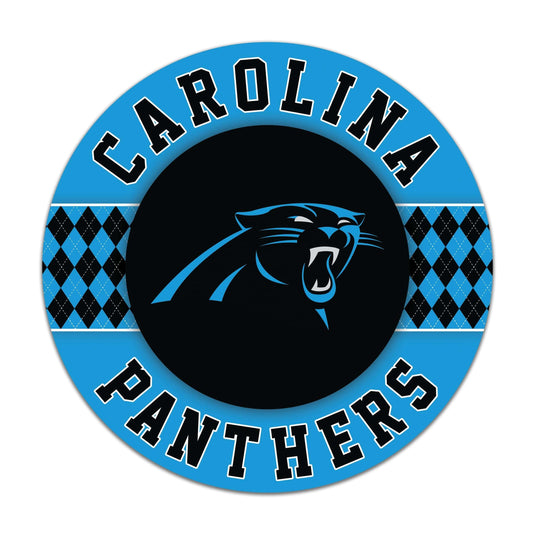 Fan Creations NFL Carolina Panthers Argyle 16inc Circle Wall Art
