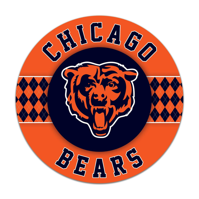 Load image into Gallery viewer, Fan Creations NFL Chicago Bears Argyle 16inc Circle Wall Art
