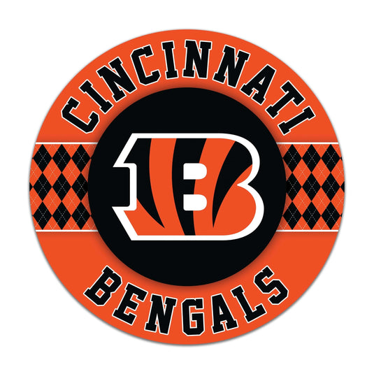 Fan Creations NFL Cincinnati Bengals Argyle 16inc Circle Wall Art