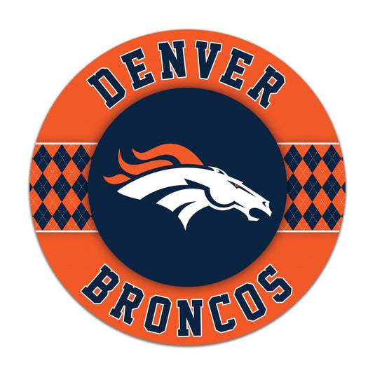 Fan Creations NFL Denver Broncos Argyle 16inc Circle Wall Art