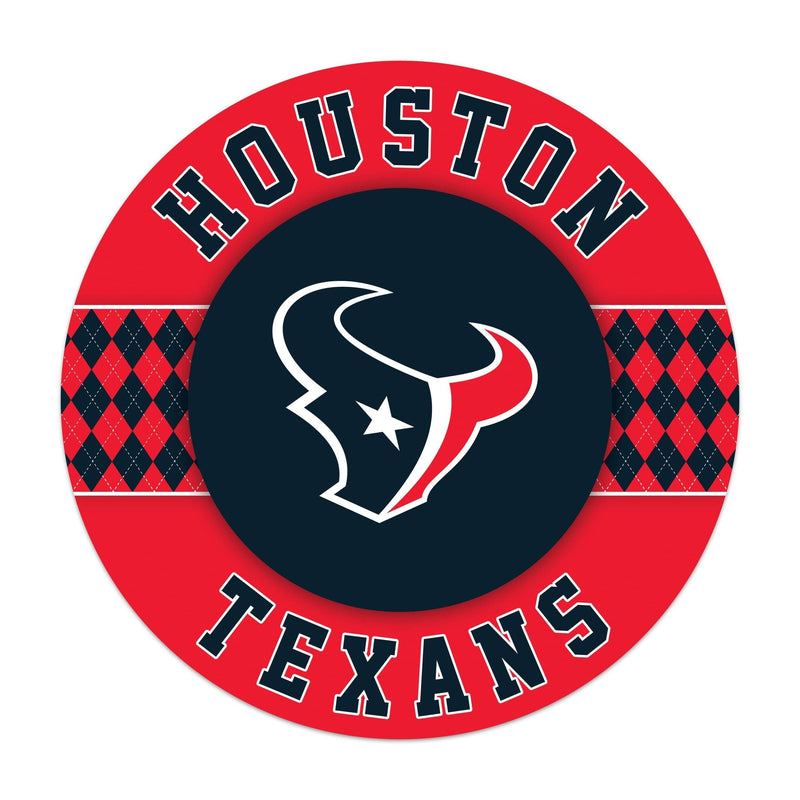 Load image into Gallery viewer, Fan Creations NFL Houston Texans Argyle 16inc Circle Wall Art
