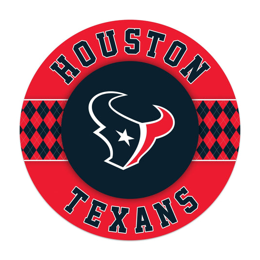Fan Creations NFL Houston Texans Argyle 16inc Circle Wall Art