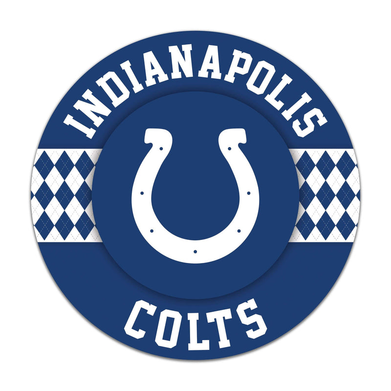 Load image into Gallery viewer, Fan Creations NFL Indianapolis Colts Argyle 16inc Circle Wall Art
