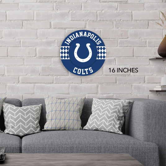 Fan Creations NFL Indianapolis Colts Argyle 16inc Circle Wall Art