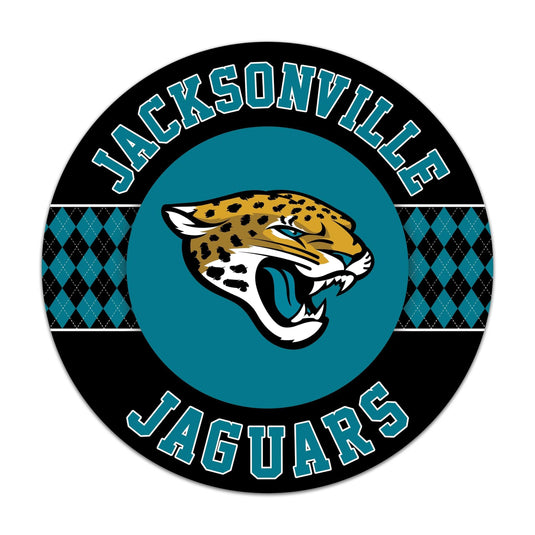 Fan Creations NFL Jacksonville Jaguars Argyle 16inc Circle Wall Art