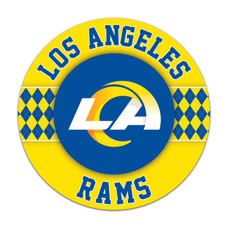 Load image into Gallery viewer, Fan Creations NFL Los Angeles Rams Argyle 16inc Circle Wall Art

