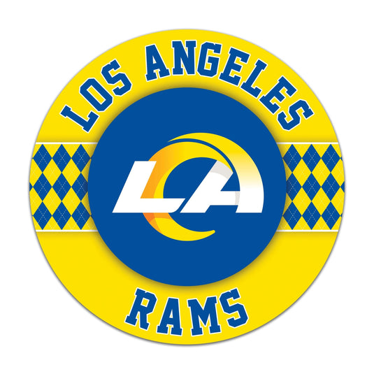 Fan Creations NFL Los Angeles Rams Argyle 16inc Circle Wall Art