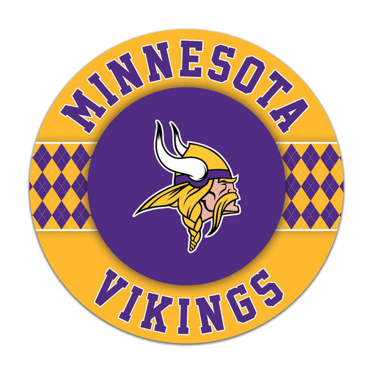 Fan Creations NFL Minnesota Vikings Argyle 16inc Circle Wall Art
