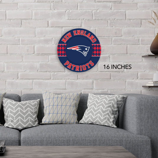 Fan Creations NFL New England Patriots Argyle 16inc Circle Wall Art