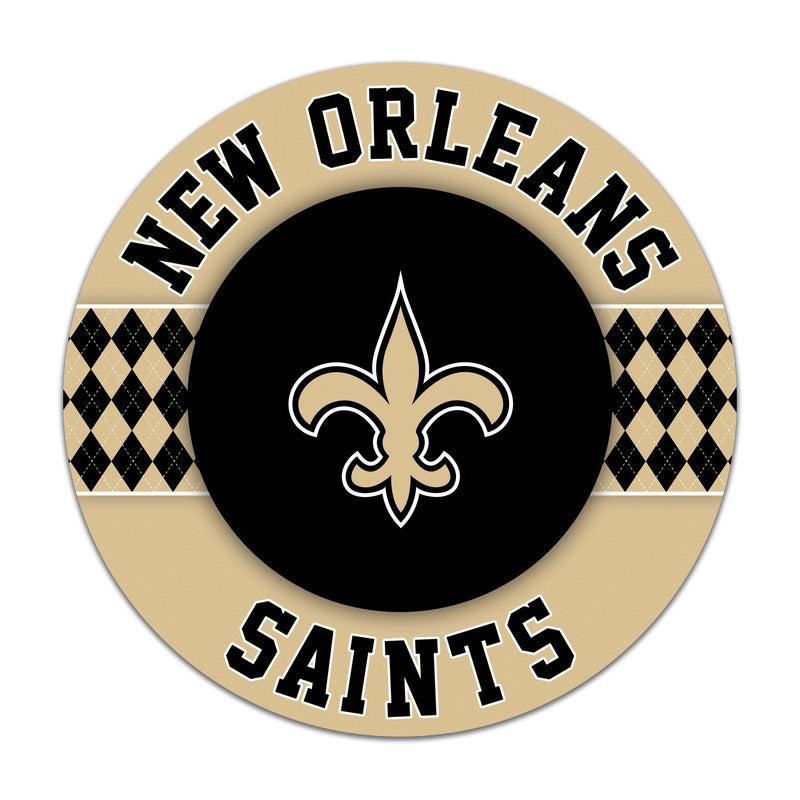 Load image into Gallery viewer, Fan Creations NFL New Orleans Saints Argyle 16inc Circle Wall Art
