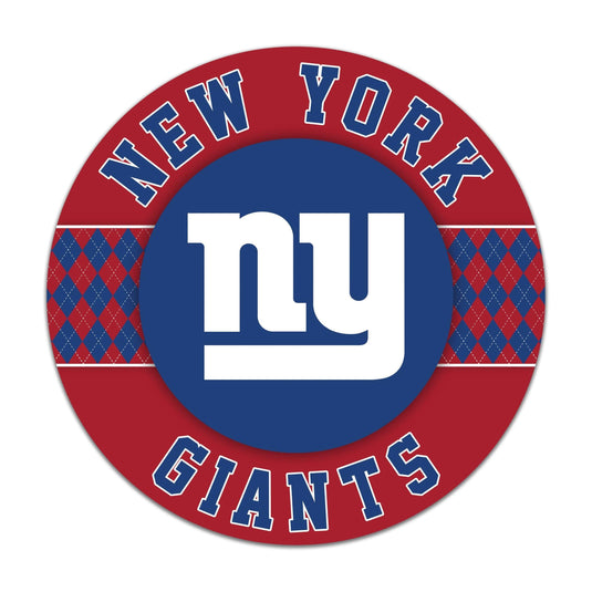 Fan Creations NFL New York Giants Argyle 16inc Circle Wall Art