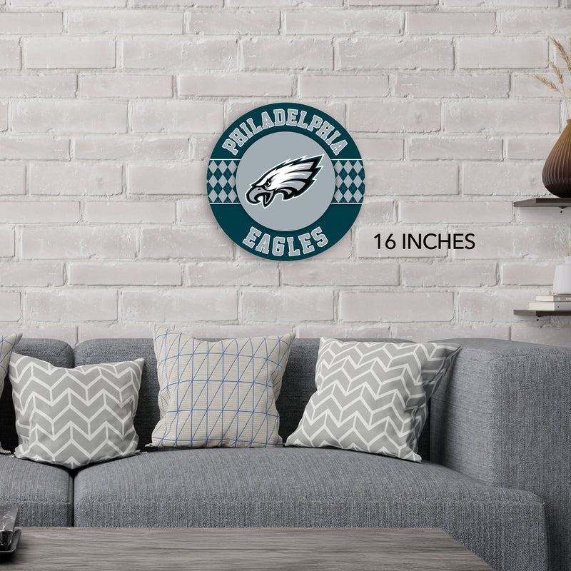 Load image into Gallery viewer, Fan Creations NFL Philadelphia Eagles Argyle 16inc Circle Wall Art
