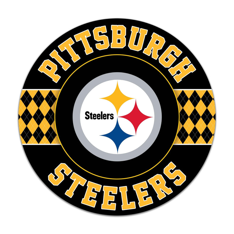 Load image into Gallery viewer, Fan Creations NFL Pittsburgh Steelers Argyle 16inc Circle Wall Art
