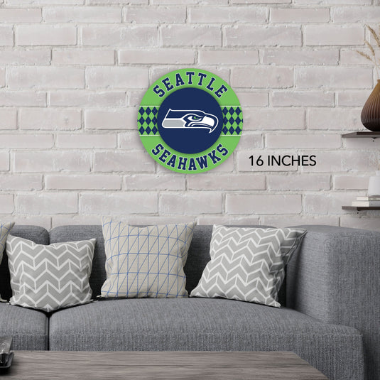Fan Creations NFL Seattle Seahawks Argyle 16inc Circle Wall Art