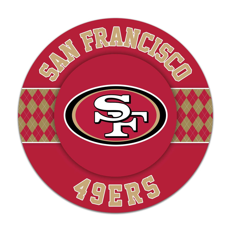 Load image into Gallery viewer, Fan Creations NFL San Francisco 49ers Argyle 16inc Circle Wall Art
