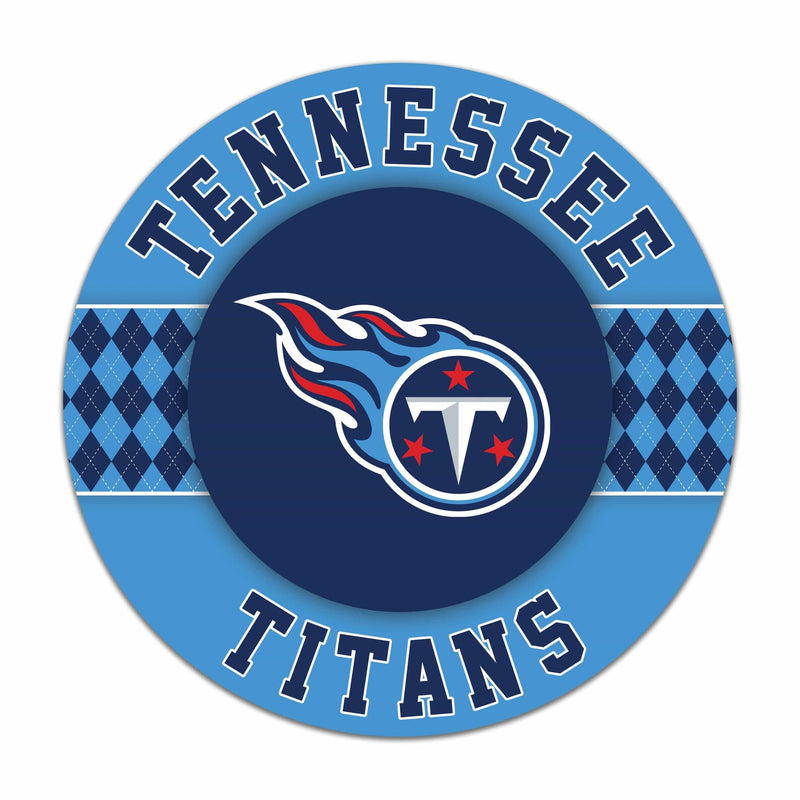 Load image into Gallery viewer, Fan Creations NFL Tennessee Titans Argyle 16inc Circle Wall Art
