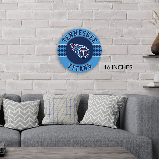 Fan Creations NFL Tennessee Titans Argyle 16inc Circle Wall Art