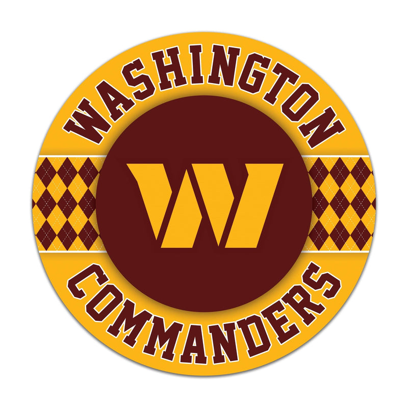 Load image into Gallery viewer, Fan Creations NFL Washington Commanders Argyle 16inc Circle Wall Art
