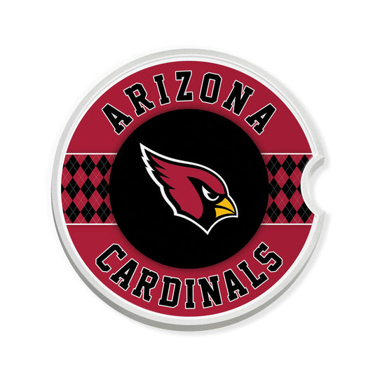 Fan Creations NFL Arizona Cardinals Argyle Ceramic Car Coaster - 2 Pack