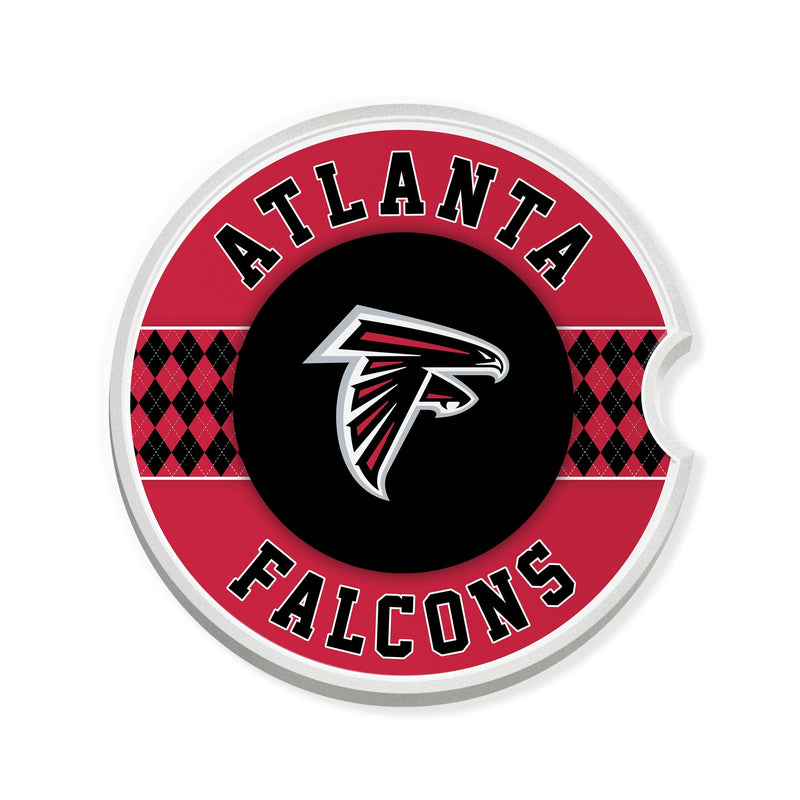 Load image into Gallery viewer, Fan Creations NFL Atlanta Falcons Argyle Ceramic Car Coaster - 2 Pack
